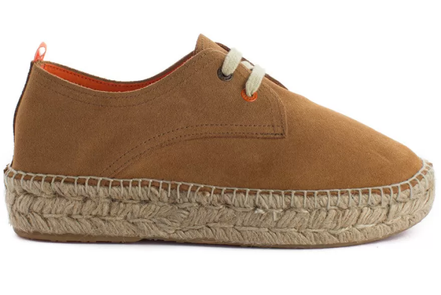 Alpargatas De Verano^Abarca Shoes Blucher Piel Camel