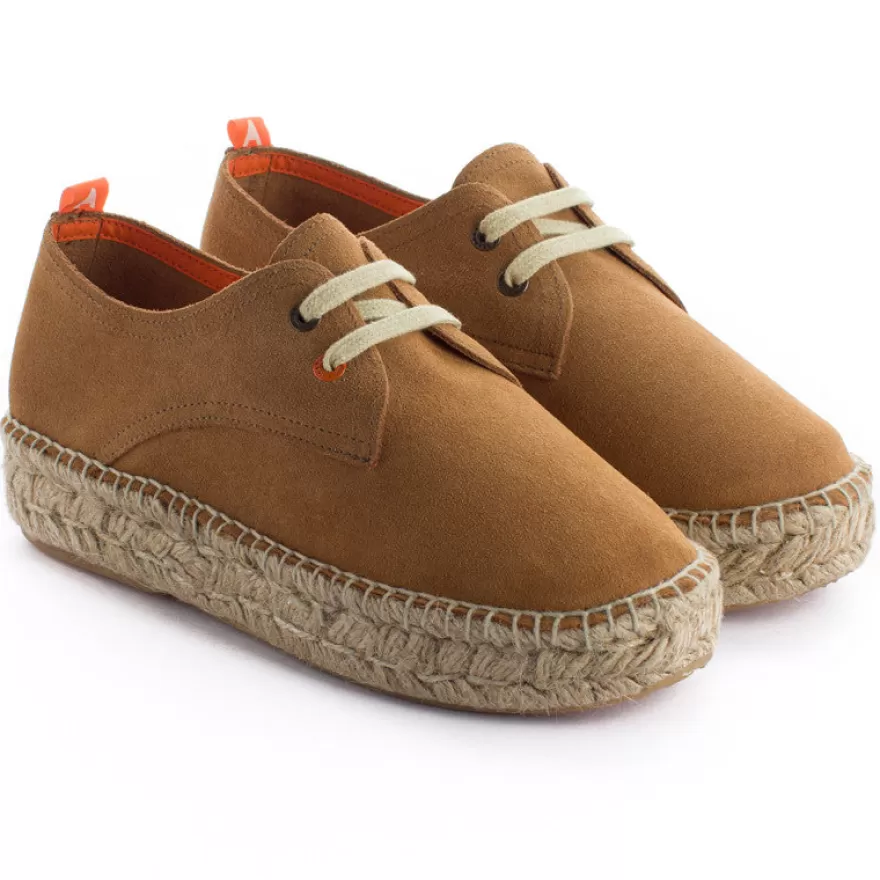 Alpargatas De Verano^Abarca Shoes Blucher Piel Camel