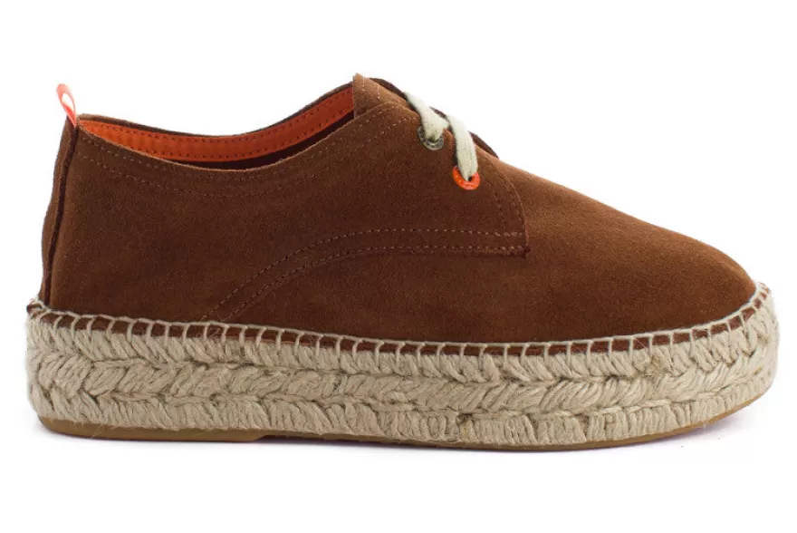 Alpargatas De Verano^Abarca Shoes Blucher Piel Marron 294