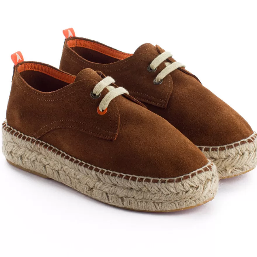 Alpargatas De Verano^Abarca Shoes Blucher Piel Marron 294