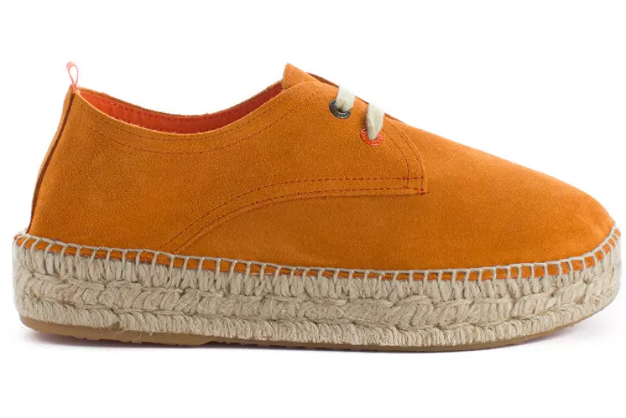 Alpargatas De Verano^Abarca Shoes Blucher Piel Orange