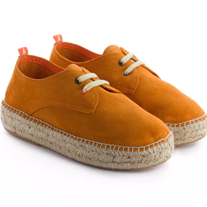 Alpargatas De Verano^Abarca Shoes Blucher Piel Orange