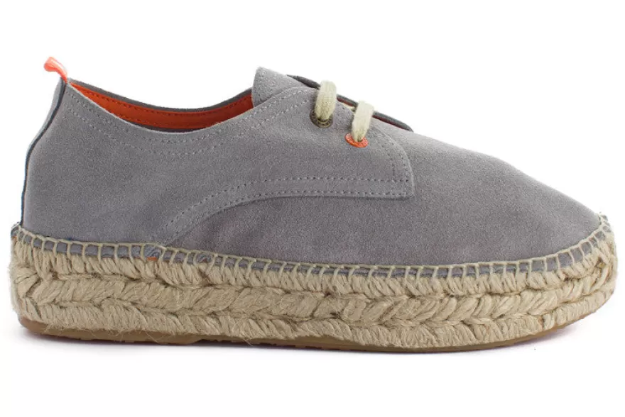 Alpargatas De Verano^Abarca Shoes Blucher Piel Perla 823