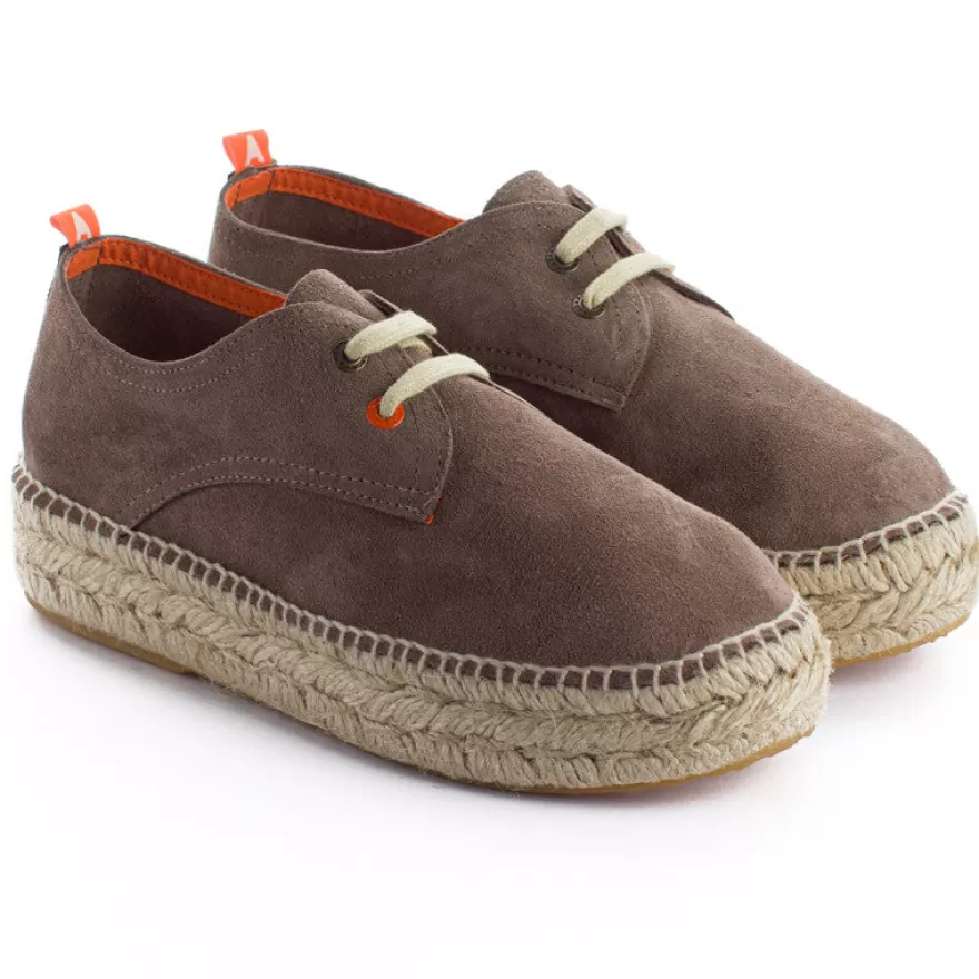 Alpargatas De Verano^Abarca Shoes Blucher Piel Topo