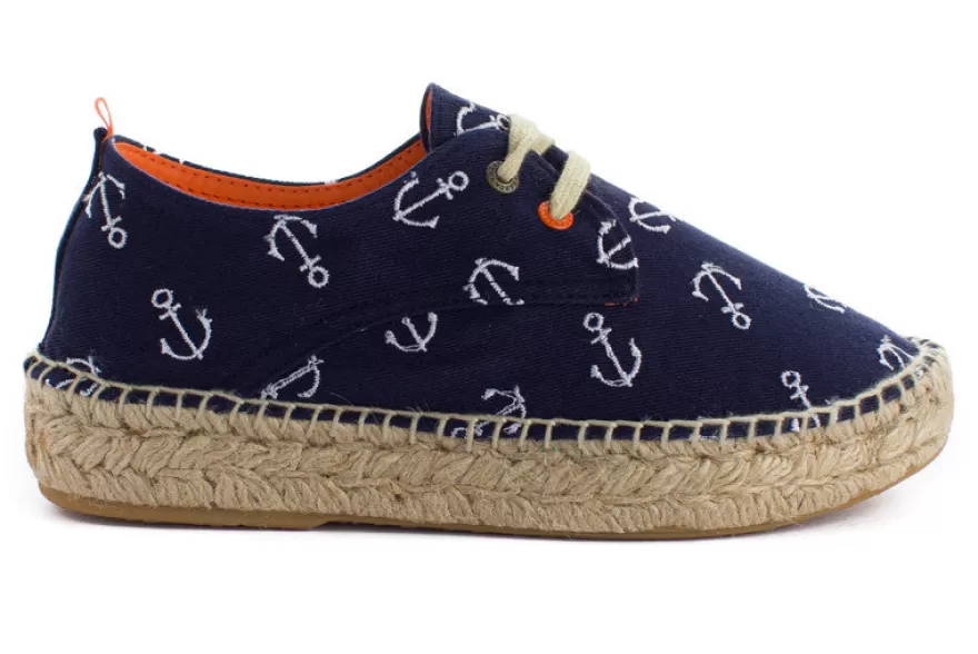 Alpargatas De Verano^Abarca Shoes Blucher Terra Anclas Marino