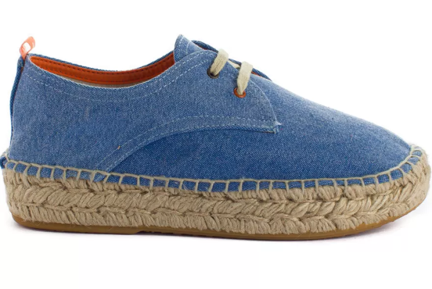 Alpargatas De Verano^Abarca Shoes Blucher Terra Azul