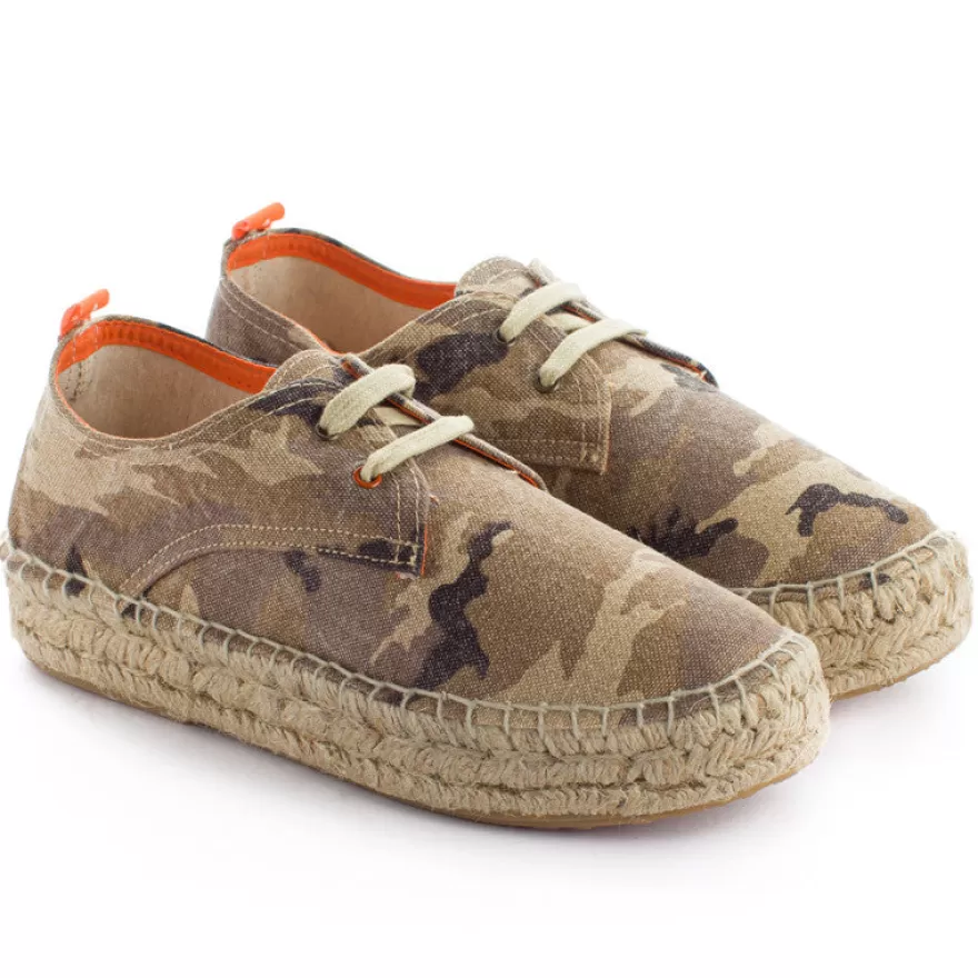 Alpargatas Con Cordones^Abarca Shoes Blucher Terra Camuflaje Camel