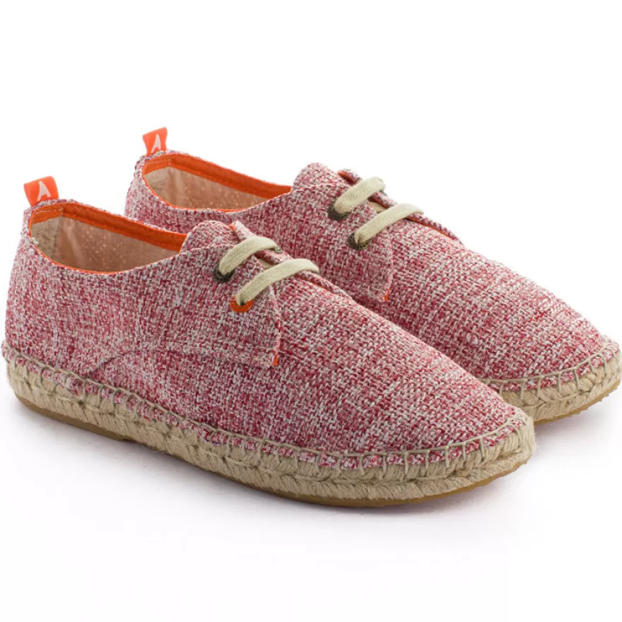 Alpargatas Con Cordones^Abarca Shoes Blucher Terra Casa Blanca Rojo
