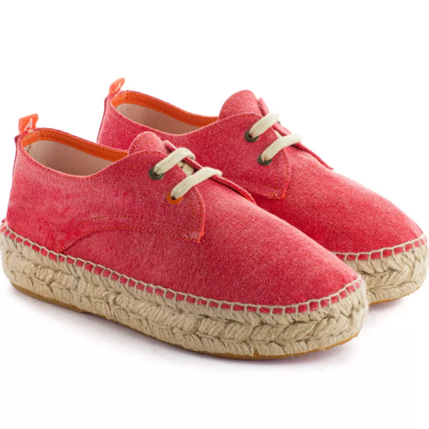 Alpargatas Con Cordones^Abarca Shoes Blucher Terra Rojo