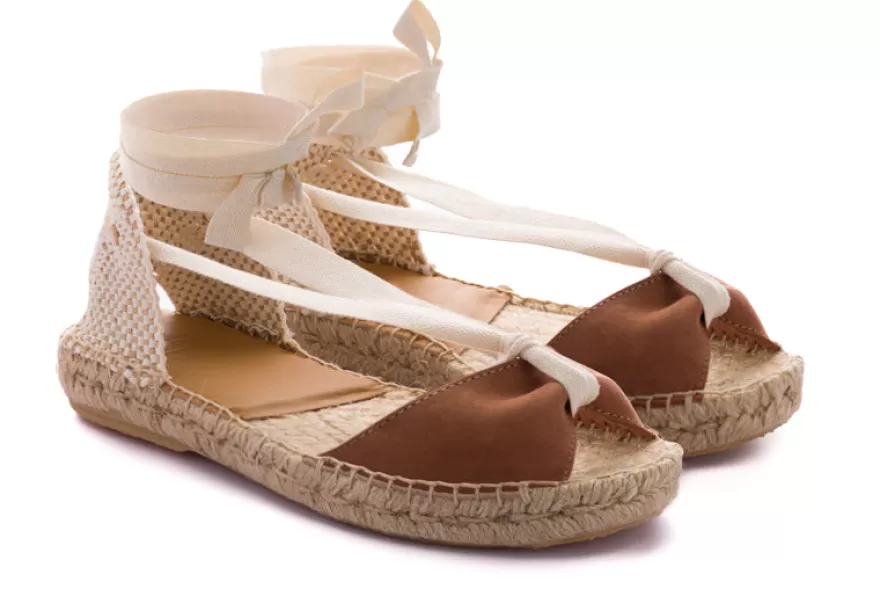 Menorquinas^Abarca Shoes Menorquinas Cinta Nobuck Brandy