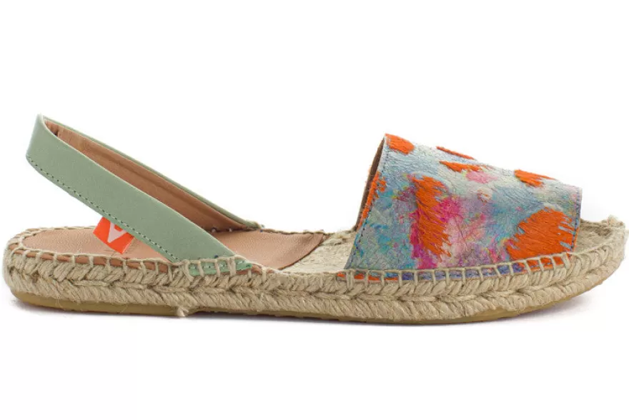 Alpargatas De Verano^Abarca Shoes Menorquinas Piel Fantasia Naranja