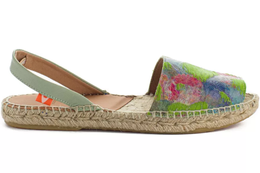 Menorquinas^Abarca Shoes Menorquinas Piel Fantasia Pistacho