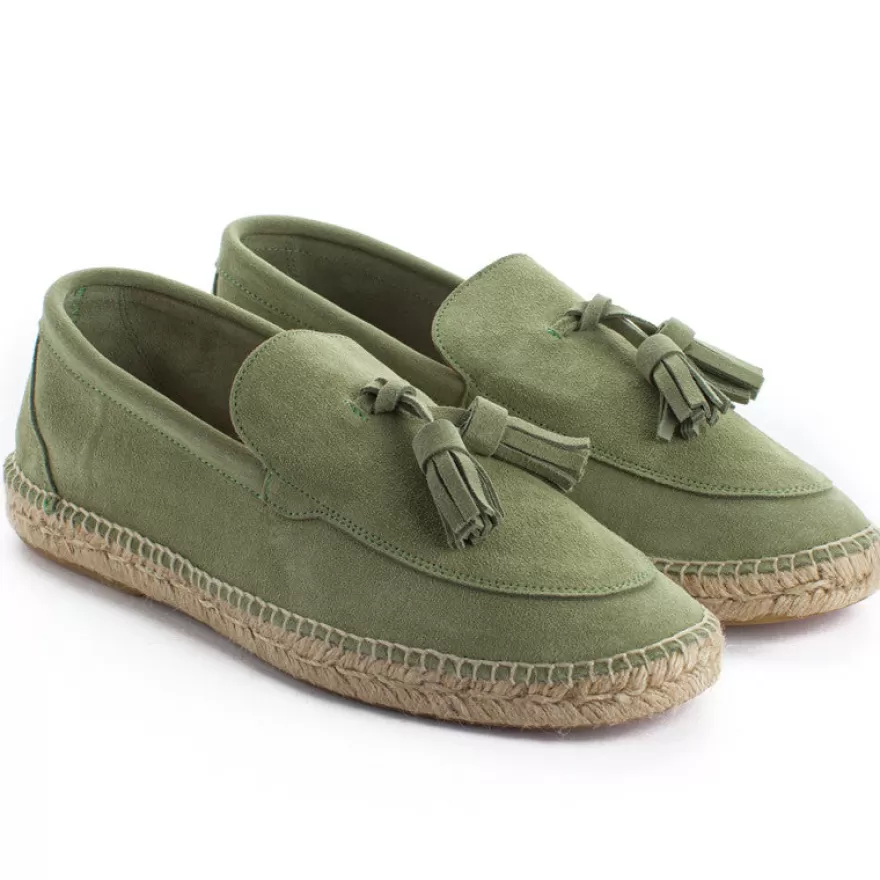 Alpargatas De Verano^Abarca Shoes Mocasín Borlas Piel Menta