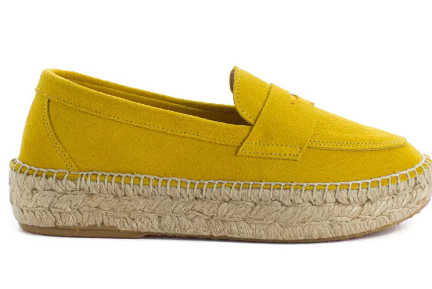 Alpargatas De Verano^Abarca Shoes Mocasín Piel Limon 663