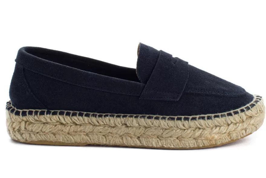Alpargatas De Verano^Abarca Shoes Mocasín Piel Marino 312
