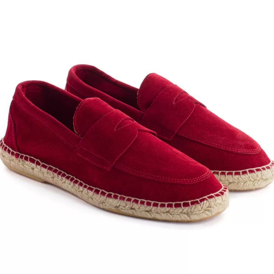 Alpargata Mocasín^Abarca Shoes Mocasín Piel Rojo Ingles