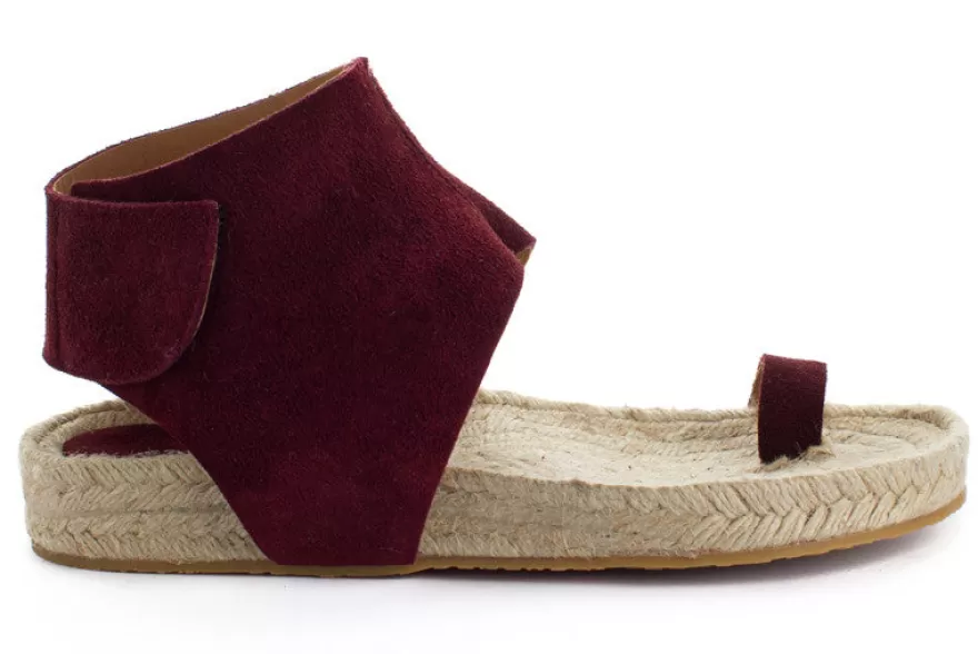 Alpargatas De Verano^Abarca Shoes Sandalias Piel Ibiza Granate